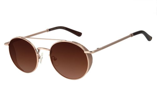 Óculos de Sol Unissex Alok Nature Tech Redondo Flap Metal Dourado