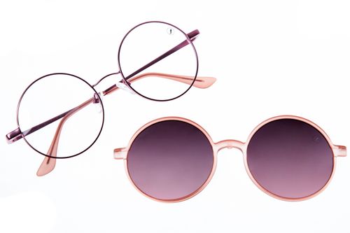 Armação Para Óculos De Grau Feminino Chilli Beans Multi Redondo Degradê Rosé