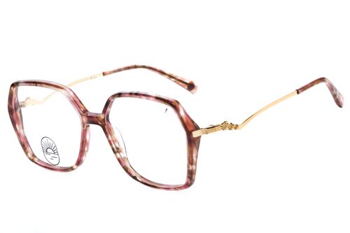 Armação Para Óculos De Grau Feminino Good Vibes Quadrado Fashion Mesclado