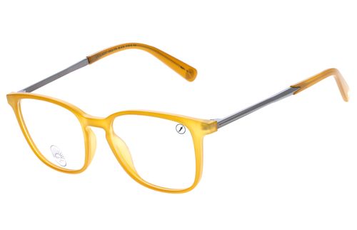 Armação Para Óculos De Grau Unissex Good Vibes Quadrado Amarelo