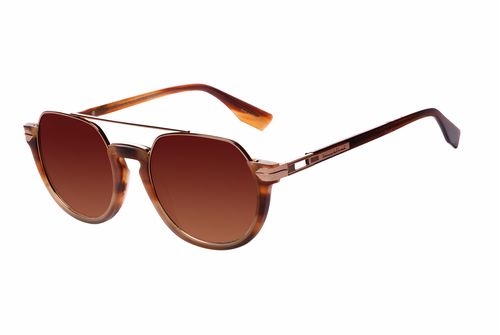 Óculos de Sol Masculino Western Redondo Recortes Marrom