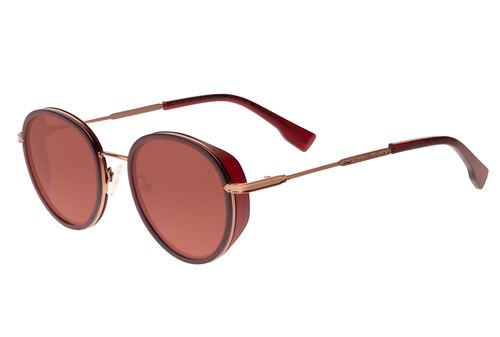 Óculos de Sol Unissex Western Redondo Flap Vinho