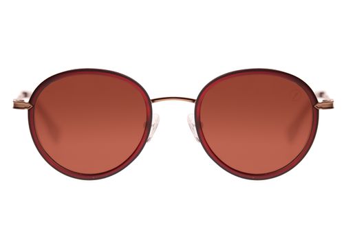 Óculos de Sol Unissex Western Redondo Flap Vinho