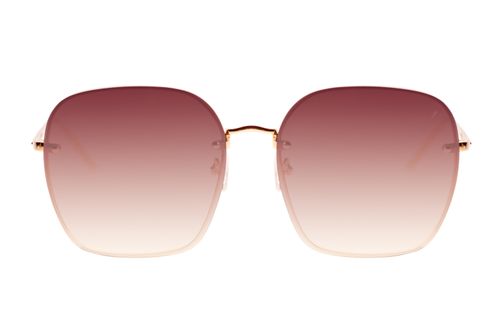 Óculos de Sol Feminino Western Banhado A Ouro Quadrado Marrom