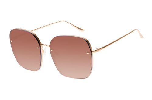 Óculos de Sol Feminino Western Banhado A Ouro Quadrado Dourado