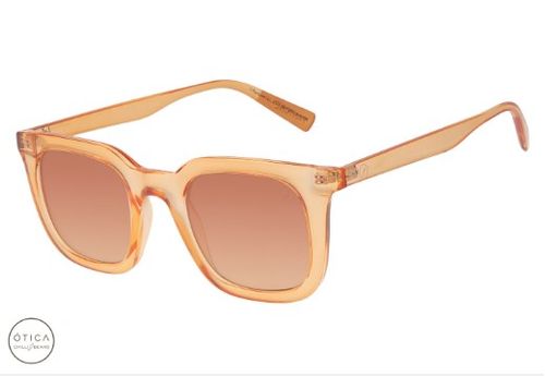 Óculos de Sol Feminino Pantone Quadrado Translúcido Laranja