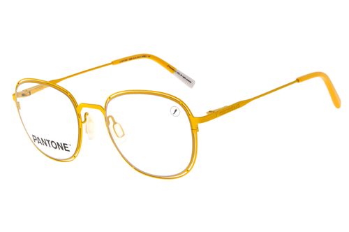 Armação Para Óculos de Grau Unissex Pantone Metal Slim Amarelo