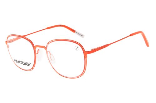 Armação Para Óculos de Grau Unissex Pantone Metal Slim Laranja