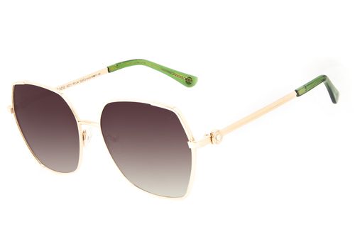 Óculos De Sol Feminino Zodíaco Sextavado Dourado