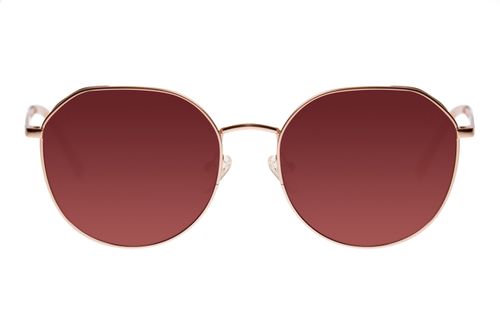 Óculos de Sol Feminino Western Banhado A Ouro Redondo Degradê Marrom