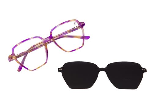 Armação para Óculos de Grau Ótica Chilli Beans Unissex Multi Quadrado Polarizado Tartaruga Roxo