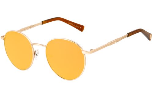 Óculos De Sol Unissex Zodíaco Redondo Rosé Dourado