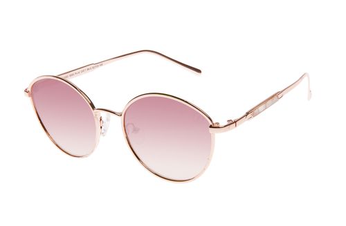 Óculos de Sol Feminino Gold Pedras E Cristais  Redondo Rosé