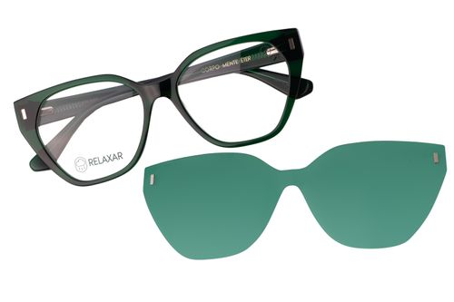 Armação Para Óculos de Grau Feminino Behind The Colors Relaxar Multi Cat Polarizado Verde