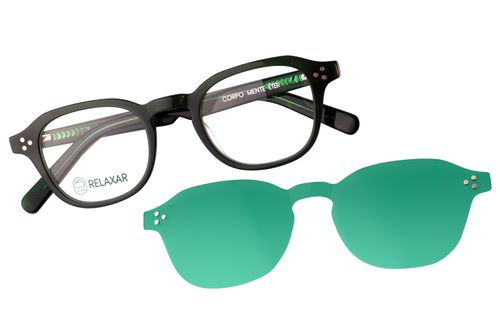 Armação Para Óculos de Grau Masculino Behind The Colors Relaxar Multi Narrow Polarizado Verde