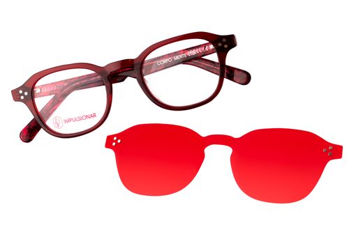 Armação Para Óculos de Grau Masculino Behind The Colors Relaxar Multi Narrow Polarizado Vermelho