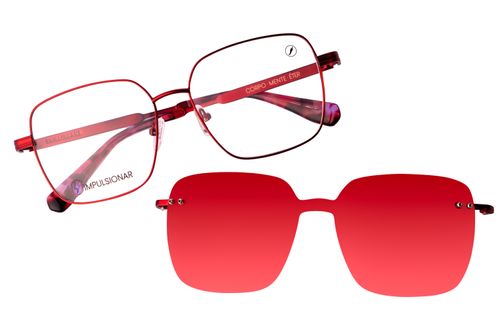 Armação Para Óculos de Grau Feminino Behind The Colors Impulsionar Multi Polarizado Vermelho