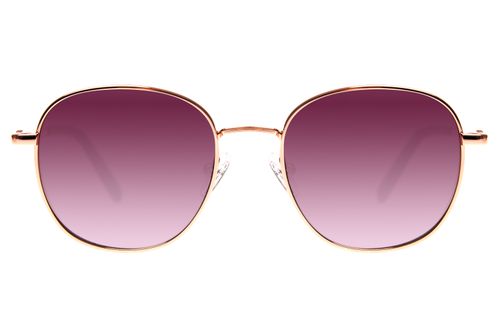 Óculos de Sol Feminino Gold Redondo Geometria Rosé