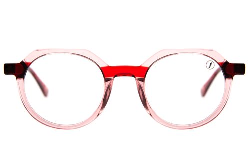 Armação Para Óculos de Grau Unissex Premium Redondo Facetado Vermelho