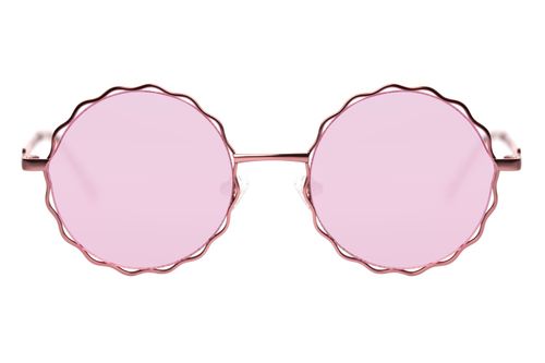 Óculos de Sol Infantil Feminino Disney Polka Dots Redondo Rosa