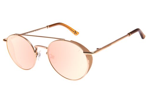 Óculos De Sol Unissex Alok Nature Tech Redondo Flap Dourado