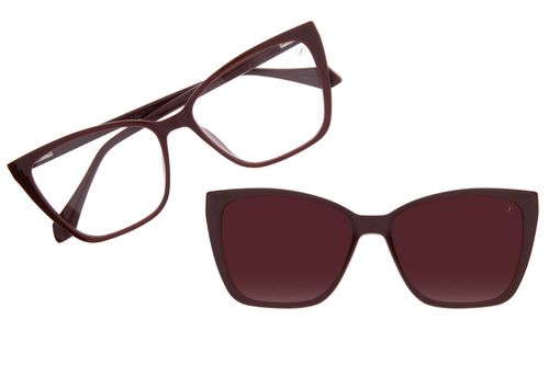 Armação Para Óculos de Grau Feminino Ótica Chilli Beans Linha Multi Polarizado Vinho