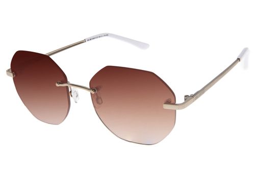 Óculos de Sol Feminino Ótica Chilli Beans Hexagonal Degradê Marrom