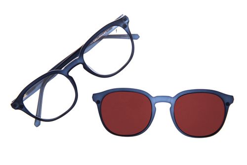 Armação Para Óculos de Grau Masculino Ótica Chilli Beans Multi Redondo Polarizado Azul