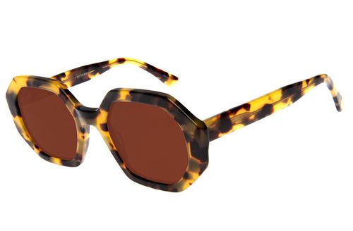 Óculos de Sol Feminino Premium Facetado Tartaruga