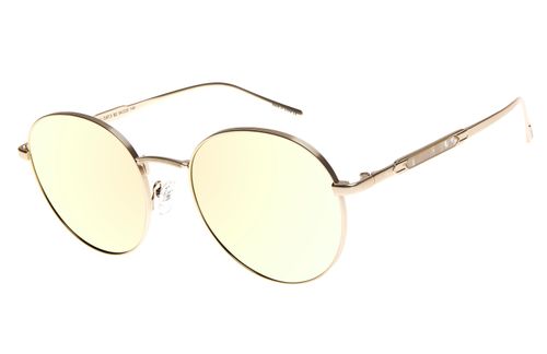 Óculos de Sol Feminino Gold Pedras E Cristais Metal Redondo Rosé