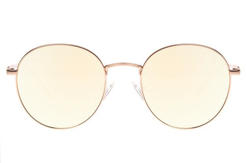 Óculos de Sol Feminino Gold Pedras E Cristais Metal Redondo Rosé
