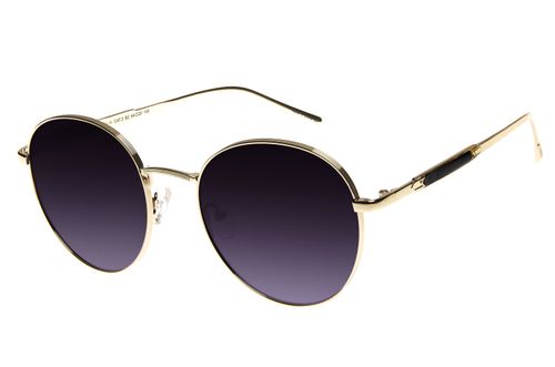 Óculos de Sol Feminino Gold Pedras E Cristais Metal Redondo Prata