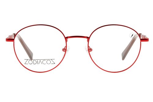 Armação Para Óculos De Grau Unissex Zodíaco Redondo Metal Vermelho Fosco