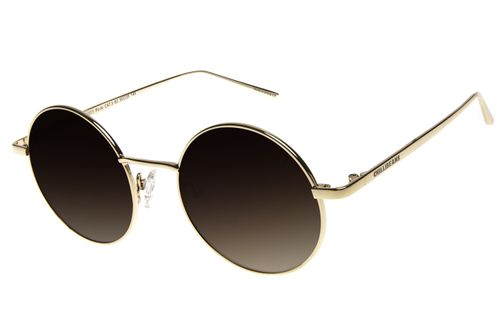 Óculos de Sol Feminino Ótica Chilli Beans Redondo Slim Dourado