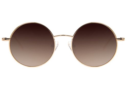 Óculos de Sol Feminino Ótica Chilli Beans Redondo Slim Dourado