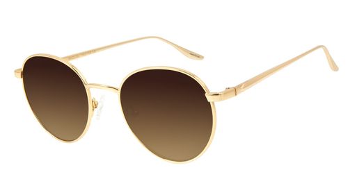 Óculos De Sol Feminino AH Asa Redondo Dourado