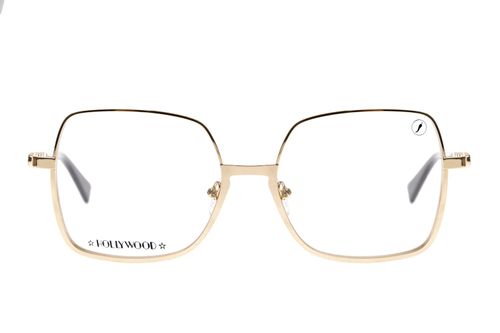 Armação Para Óculos de Grau Feminino Hollywood Vintage Quadrado Dourado