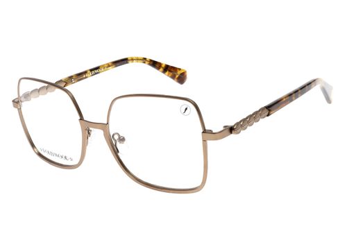 Armação Para Óculos de Grau Feminino Hollywood Vintage Quadrado Ouro Velho