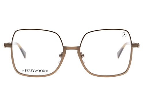 Armação Para Óculos de Grau Feminino Hollywood Vintage Quadrado Ouro Velho