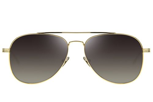 Óculos De Sol Unissex Titanium Aviador Dourado