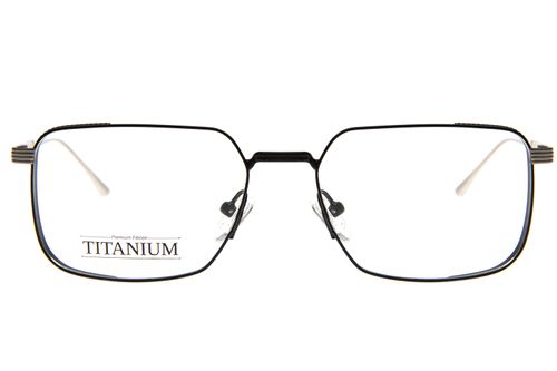 Armação Para Óculos De Grau Unissex Titanium Quadrado Preto