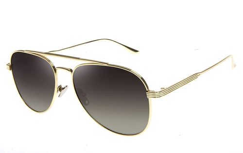 Óculos De Sol Unissex Titanium Aviador Dourado