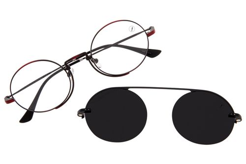 Armação Para Óculos de Grau Feminino Ótica Chilli Beans Multi Redondo Polarizado Vermelho