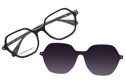 Armação Para Óculos De Grau Feminino Hollywood Vintage Multi Preto