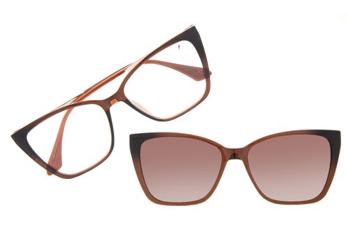 Armação Para Óculos de Grau Feminino Chilli Beans Multi Cat Polarizado Marrom