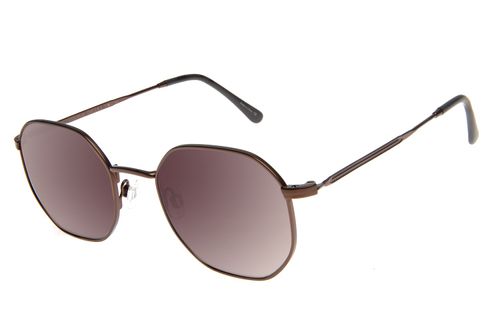 Óculos de Sol Unissex Chilli Beans Hexagonal Fashion Degradê Marrom