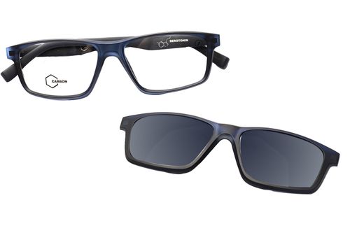 Armação Para Óculos de Grau Masculino Fibra de Carbono Multi Lente Polarizado Azul