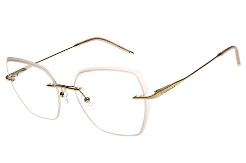 Armação Para Óculos De Grau Feminino Chilli Beans Quadrado Fashion Dourado Marrom