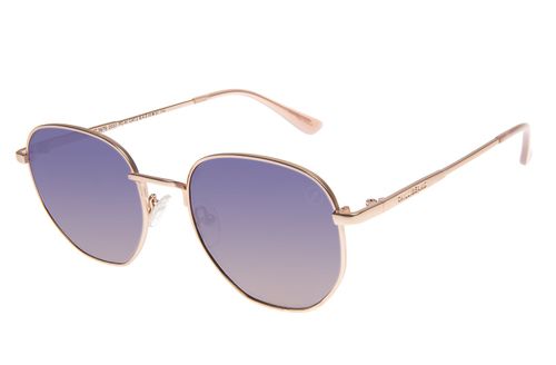 Óculos de Sol Feminino Chilli Beans Banhado a Ouro 18k Redondo Degradê