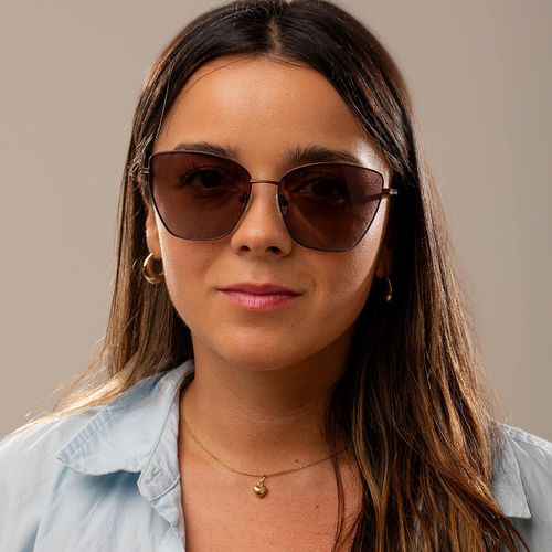 Óculos De Sol Feminino Titanium Polarizado Degradê Marrom